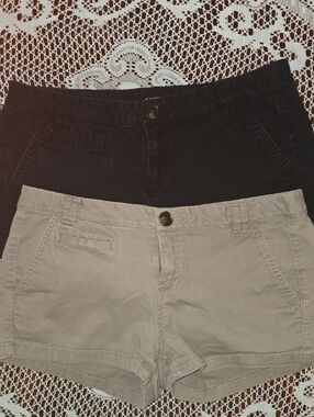 Express Women’s Cargo Shorts Duo — Black & Beige